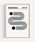 Black and white geometric Bauhaus wall art for modern spaces
