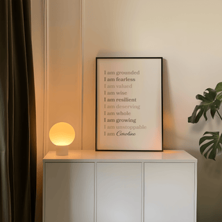 Custom Quote Poster handmade in Beige, Brown, Black for hallway wall art