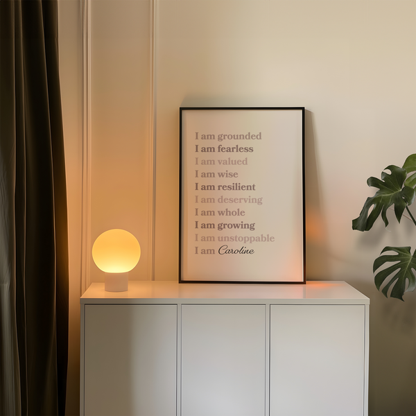 Custom Quote Poster handmade in Beige, Brown, Black for hallway wall art