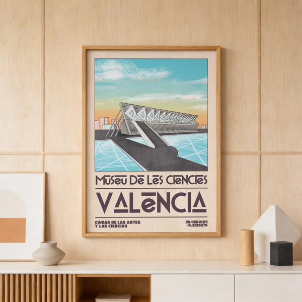 Close shot of geometric roof triangles over still pool in muted colors