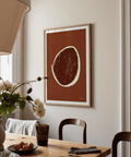 Abstract Earth Tone Art Print with off-center circle and clean negative space