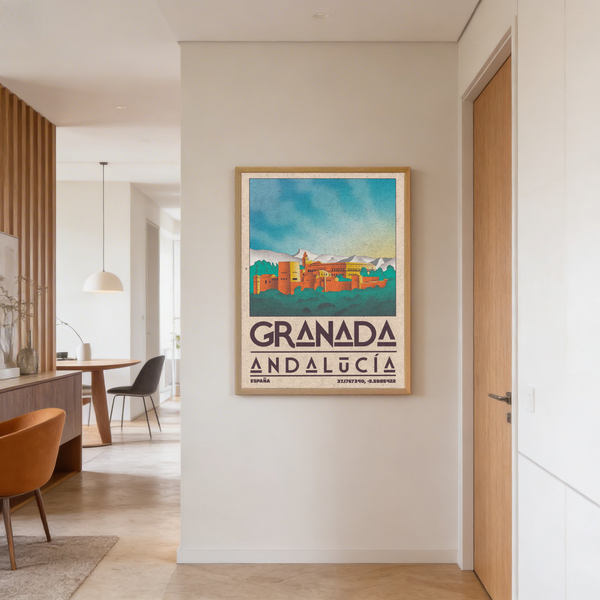 Wide view of Spanish City Poster featuring Granada walled complex and open sky