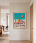 Text-led Palm Springs Art Print poster reading Palm Springs California with coordinates at the bottom