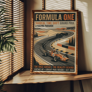 Detail crop of the racing car number 42 on the Surreal Racing Poster wall art print