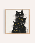 Black Cat Poster in Black and Gray, ideal for living room wall art print