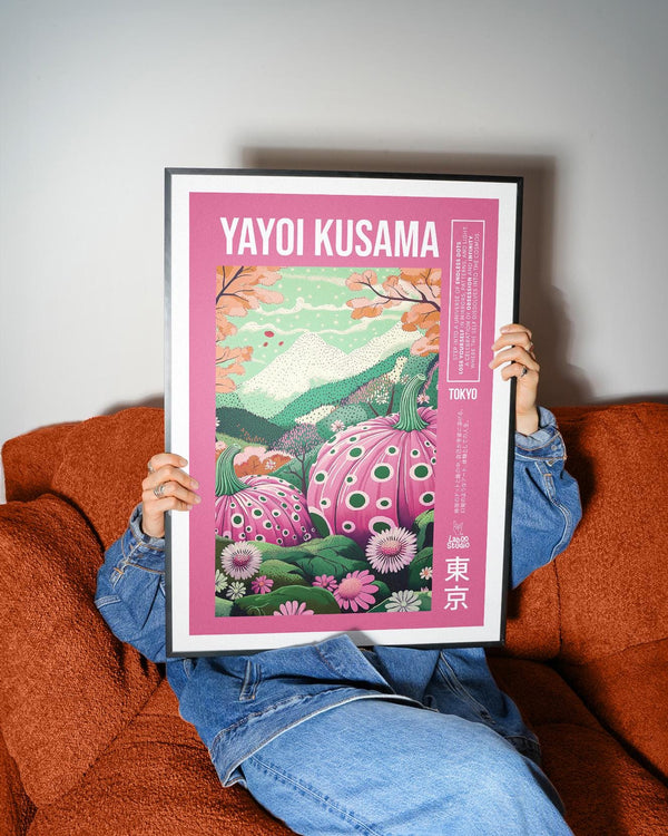 Whimsical nature scene featured in wall art with pink and green foliage.