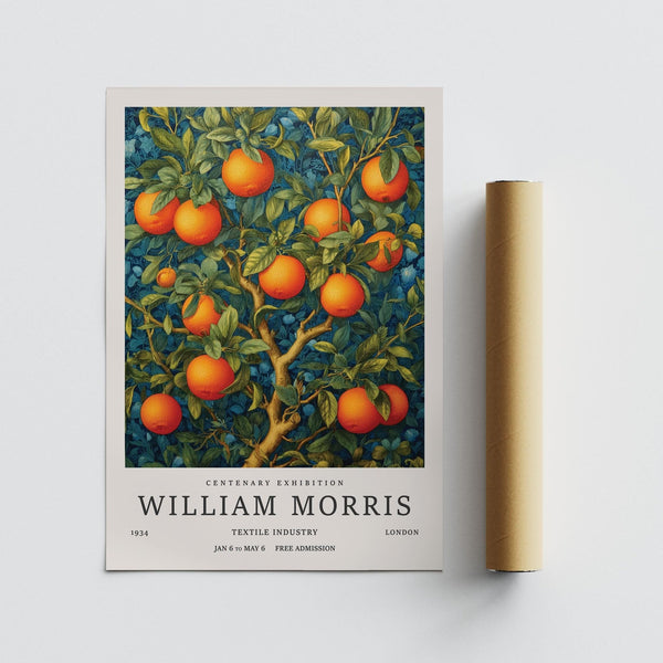 Elegant citrus art print with vintage styling – Orange Tree Wall Art.