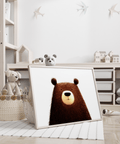 Cute Bear Art Print on white background, perfect for kid’s bedroom wall art
