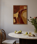 Abstract Earth Tones Print displaying red and beige in contemporary wall art