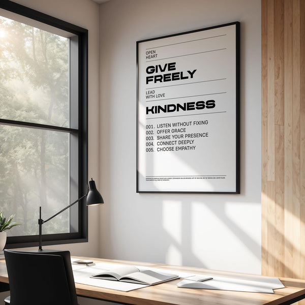 Typography Art with Quotes encouraging grace, presence, and deep connection.