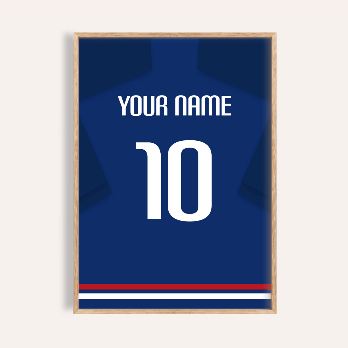 Football Shirt Poster in Plain Blue with White Number