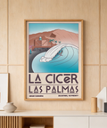 Typography-focused travel print poster with La Cicer Las Palmas lettering and Gran Canaria coordinates