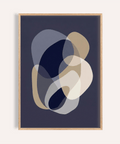 prints abstract art in Blue, Beige for living room wall art