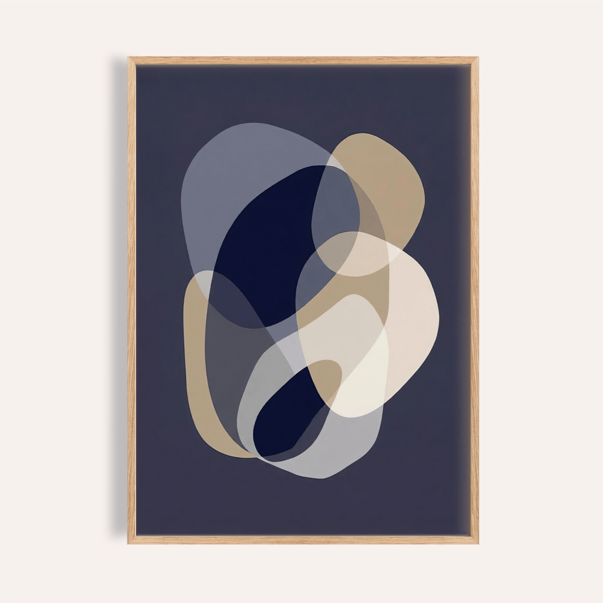 prints abstract art in Blue, Beige for living room wall art