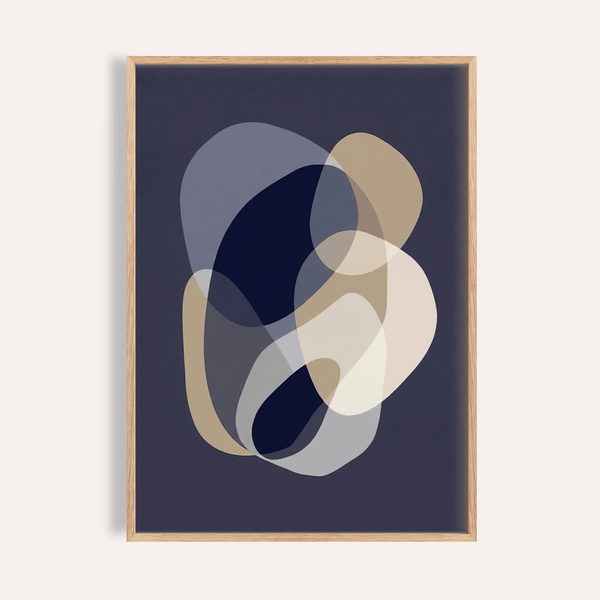 prints abstract art in Blue, Beige for living room wall art