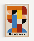 Modern abstract geometric wall art inspired by Bauhaus design for contemporary decor