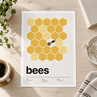 Close view of the Swiss style honeycomb print on smooth matte paper