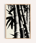 Bamboo Black and White Print wall art for living room in Black and White