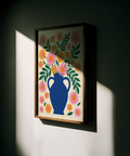 Vase Art Print showcasing Pink flowers, perfect for nursery wall art
