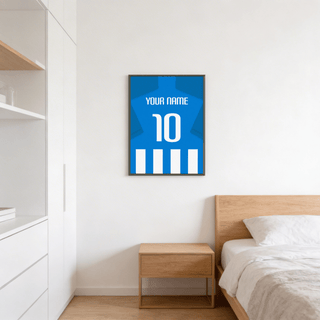 Close-up of typography on Deportivo Alaves Football Shirt Poster showing rounded name font