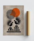 Mockup showing Modern Tribal Poster paired with neutral decor accents