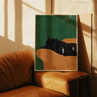 Big Cat Art Print showing a Black panther, designed for entryway spaces