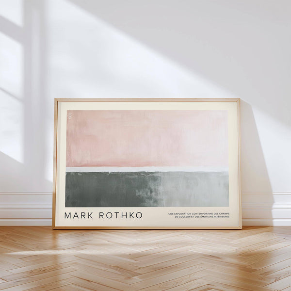 Abstract horizontal wall decor inspired by Rothko for calm living room