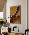 Earthy Abstract Earth Tones Art wall art print in beige, red, and orange for living area