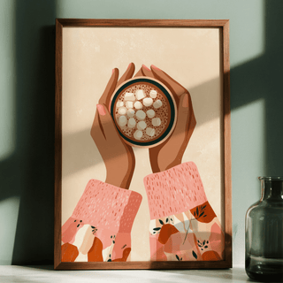 Hot Cocoa Wall Art print designed for coffee bar or breakfast nook