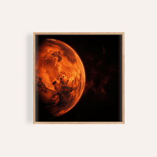 Mars Wall Art print in Orange and Black for a living room décor