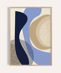 Modern Poster Design with Blue and Beige tones for living room wall art