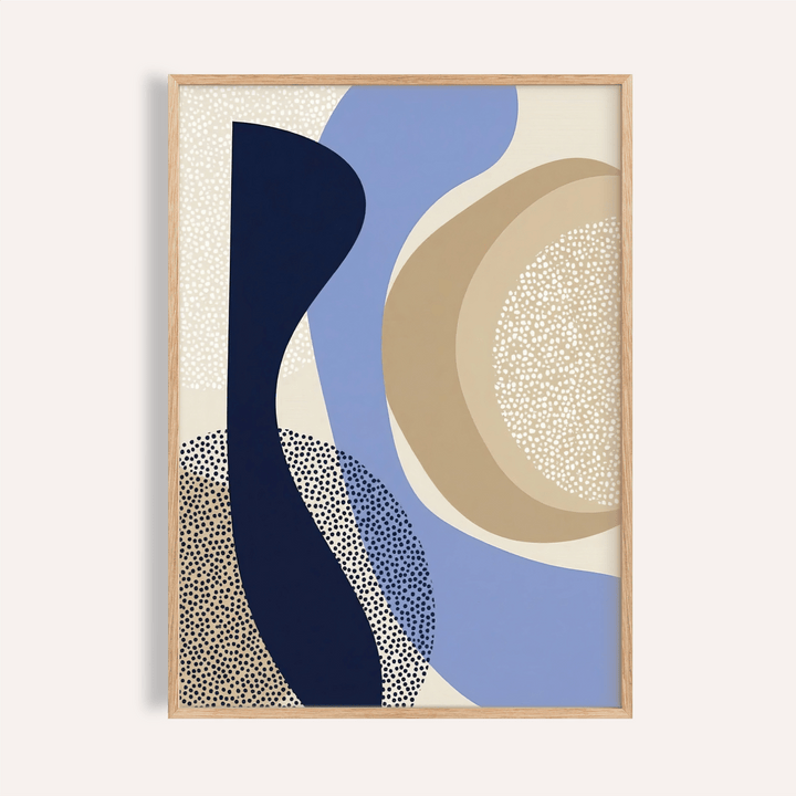 Modern Poster Design with Blue and Beige tones for living room wall art