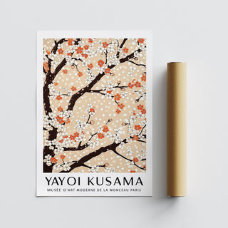 Delicate branch scene in Cherry Blossom Tree Art with light abstract texture.