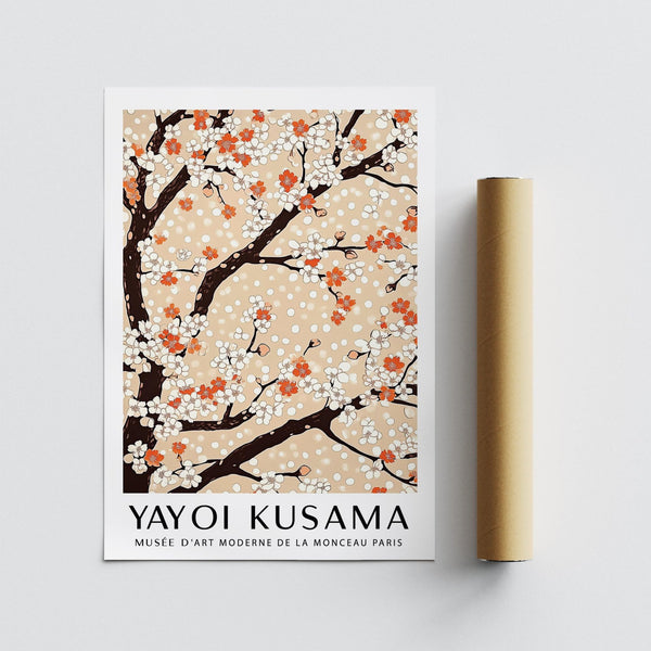 Delicate branch scene in Cherry Blossom Tree Art with light abstract texture.