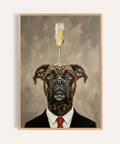Boxer Dog Poster beige black brown for living room art print