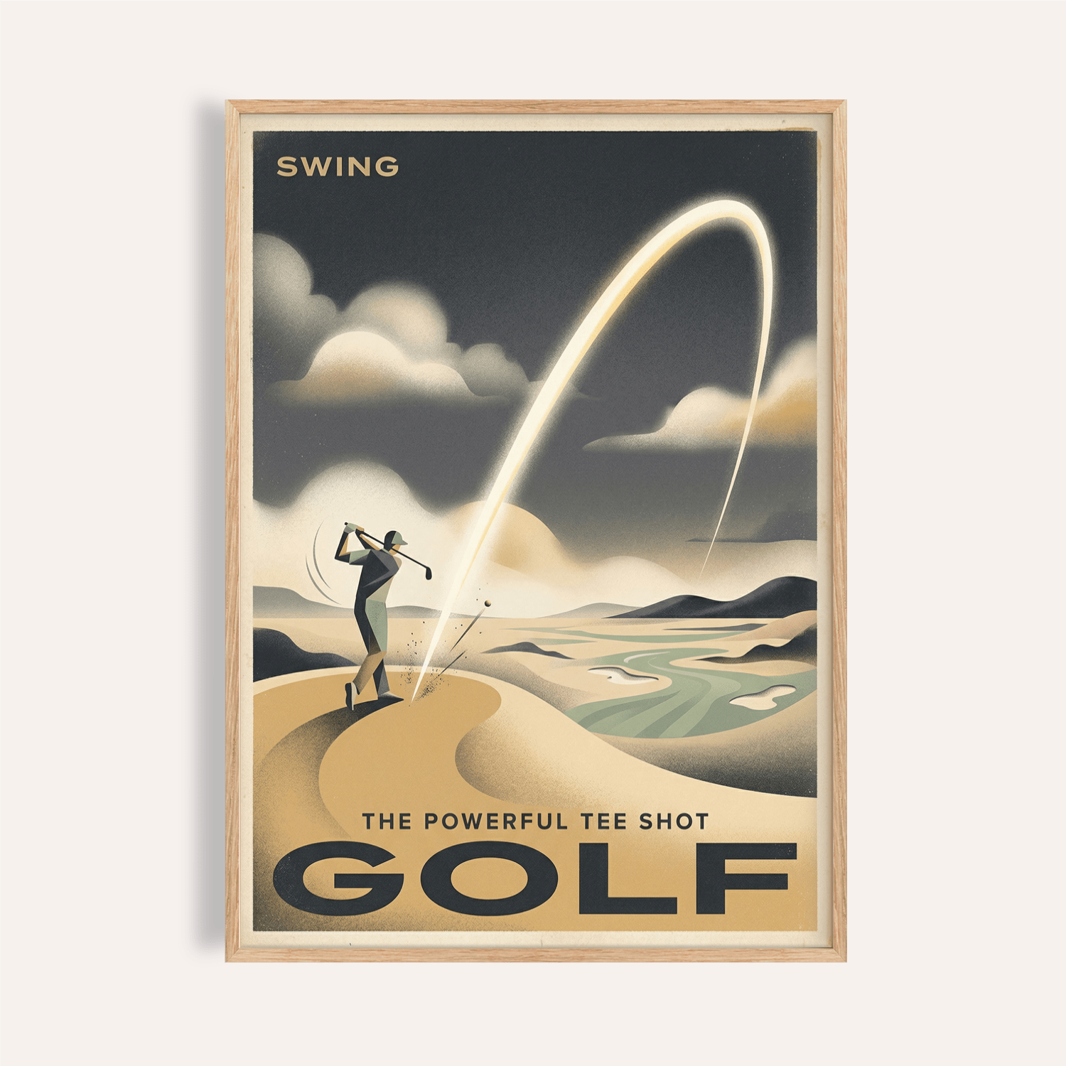 Golf Tee Shot Art Print | Vintage Golf Wall Decor
