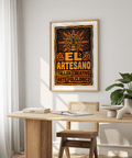 Typography-heavy Folk Art Poster with EL ARTESANO headline and sun symbol