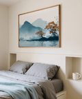 Scenic landscape Nature Wall Art Print in Blue tones, suits office spaces