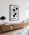 Minimalist Block Art geometric black, white print for minimalist bedroom