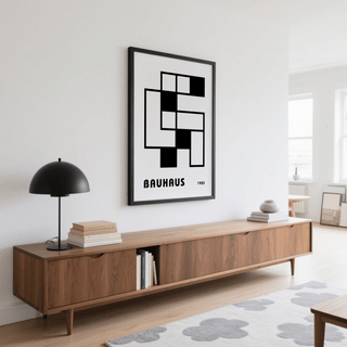 Minimalist Block Art geometric black, white print for minimalist bedroom
