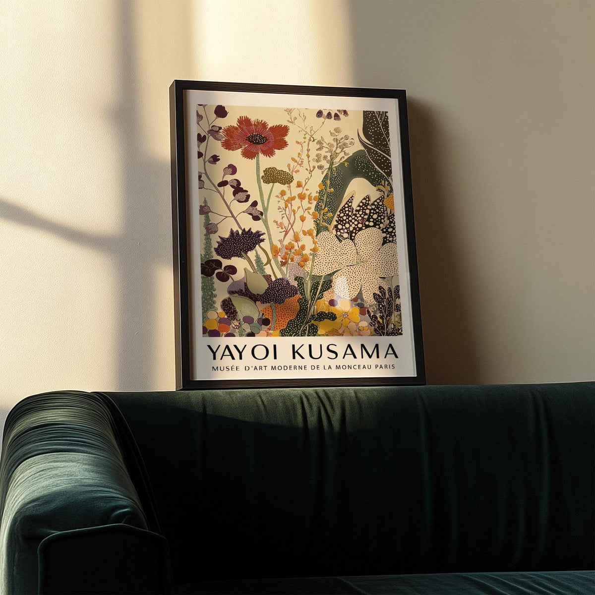 Contemporary poster Yayoi Kusama with nature-inspired design