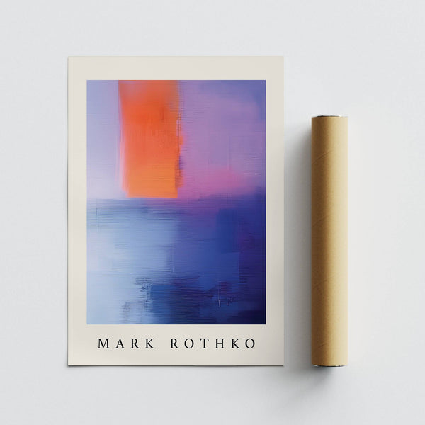 Modern interior with Rothko art style color field painting