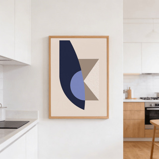 Balanced abstract wall art print featuring arc shape and central half-circle