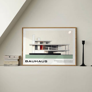 Bauhaus blueprint with clean lines and functional design
