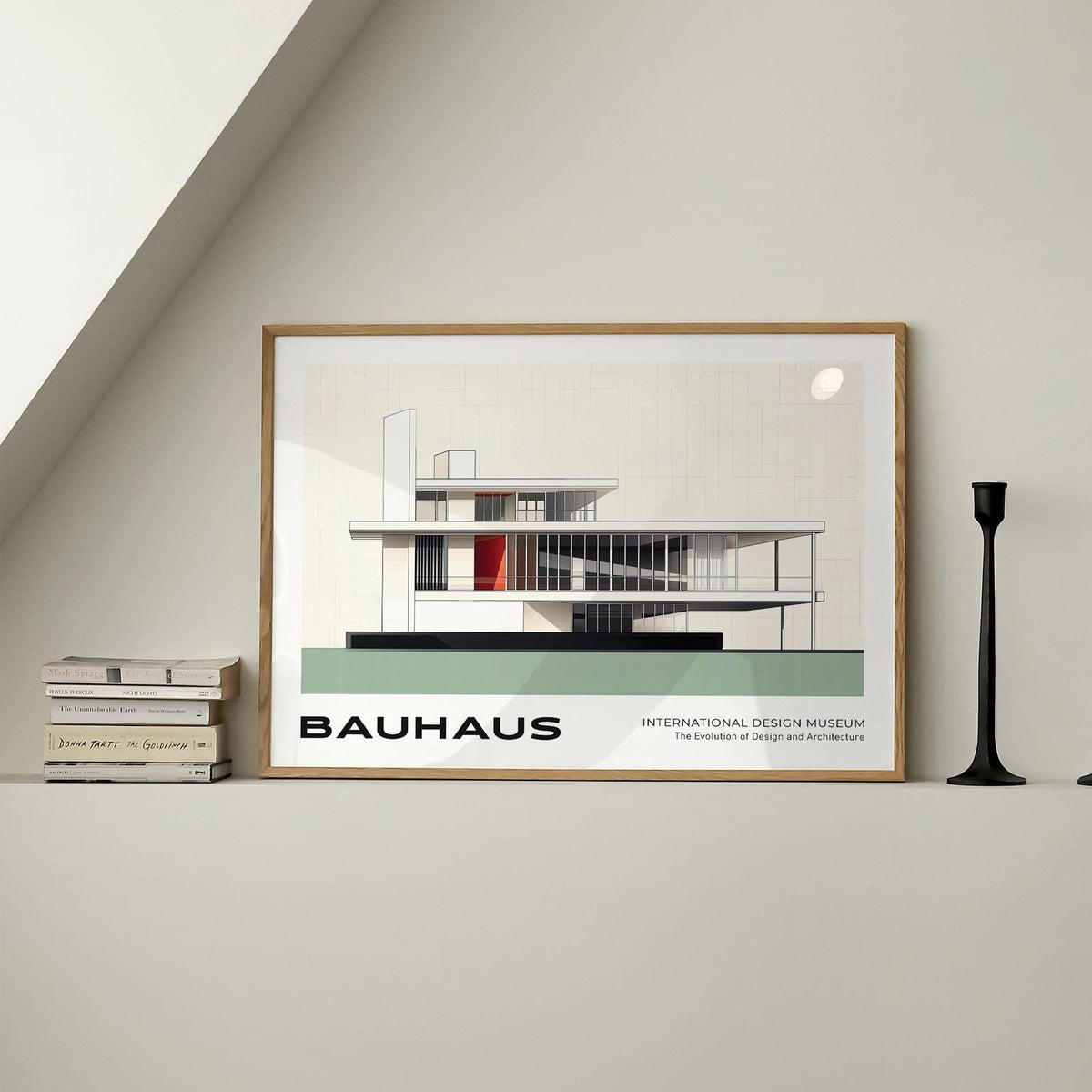 Bauhaus blueprint with clean lines and functional design