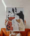 Colorful Dog Poster print in Gray and White for entryway accent