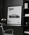 Gray Pagani Huayra Art Print ideal for living room decor