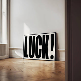 Motivational wall art with bold typography for good luck gifts