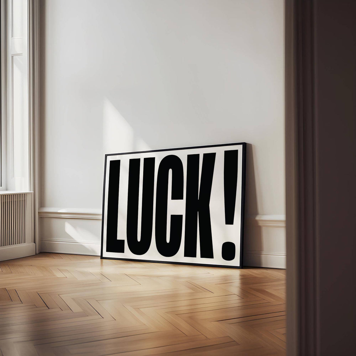 Motivational wall art with bold typography for good luck gifts