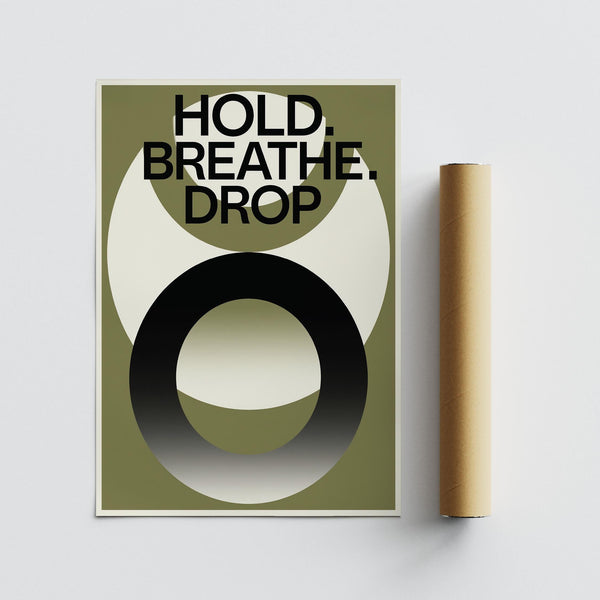 Poster for home gym with breathing cue and minimalist design.